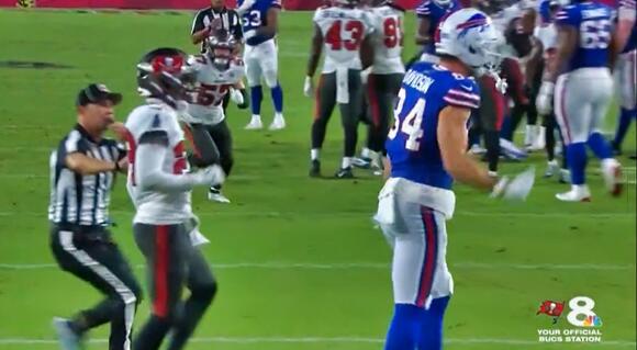 New Camera Angle Exposes The Dirty Cheap Shot Shilo Sanders Took Before Getting Ejected For Punching Bills Player During Preseason Game [VIDEO] - NewsBreak
