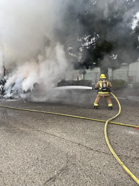Cal Fire SLO knocks down commercial vehicle fire in Nipomo Saturday morning