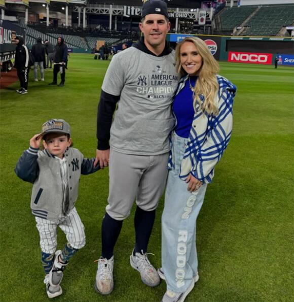 Carlos Rodón takes in Yankees’ ALCS win with wife Ashley and kids