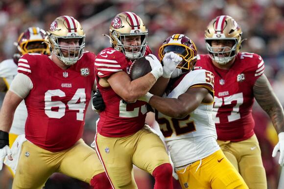 Christian McCaffrey's 2 TDs move him up 49ers’ all-time lists