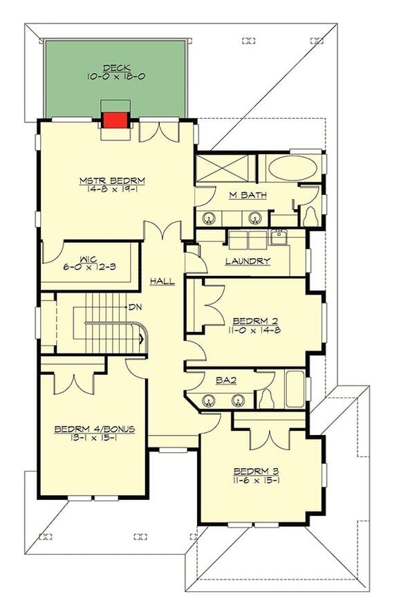 The Navystone 4-Bedroom Prairie House Plan with Covered Porches (2,966 ...