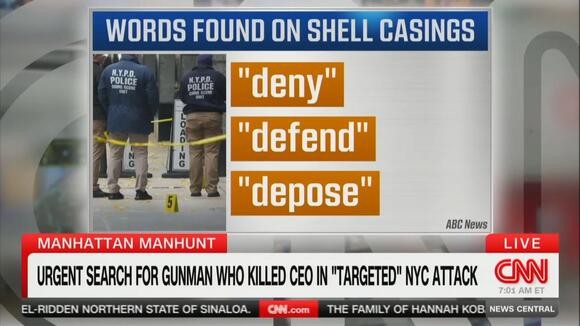 JUST IN: Bullet Casings in UnitedHealthcare CEO’s Targeted Killing ...