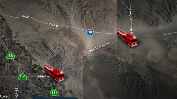 Box Canyon Road reopens after overturned vehicle leaks diesel in Mecca ...
