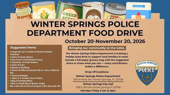 Winter Springs police launch 2026 holiday food drive - NewsBreak