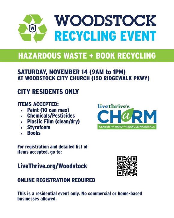 Woodstock to host dual recycling events Nov. 14 - NewsBreak