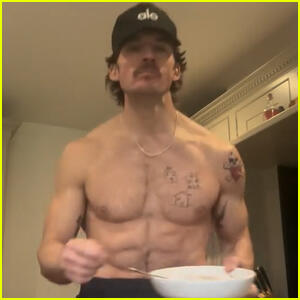 Sam Claflin Shows Off Ripped Six-Pack Abs Dancing Shirtless on ...