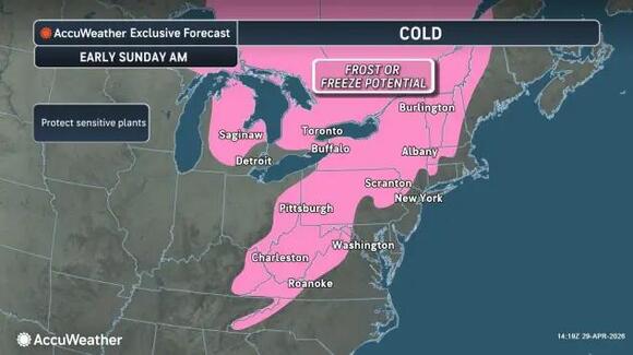 Cold air returns to Midwest, Northeast with frost risk; South faces ...