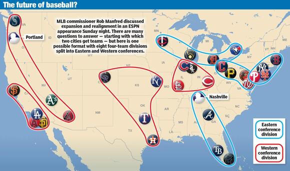 Rob Manfred’s radical MLB realignment idea already being met with harsh ...