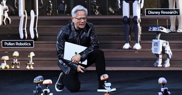 Nvidia's Huang hails Europe's AI potential, flanked by robot ducks