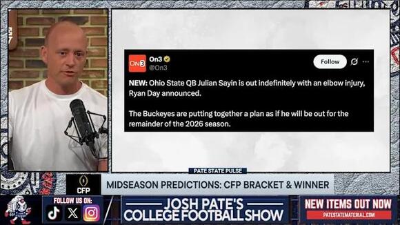 Josh Pate: Ohio State will miss the playoff without Julian Sayin