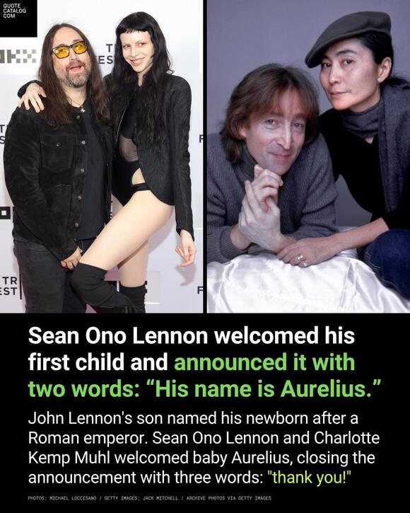 Sean Ono Lennon Welcomed His First Child and Announced It With Two ...