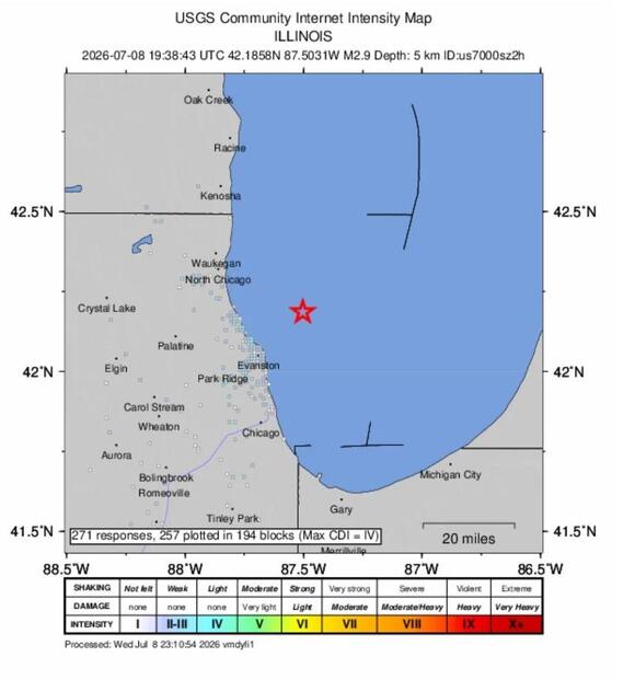 Hundreds in Illinois Feel Lake Michigan Earthquake - NewsBreak