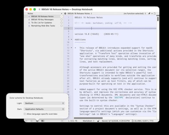 BBEdit 16 out now with in-image text search, deeper Shortcuts ...