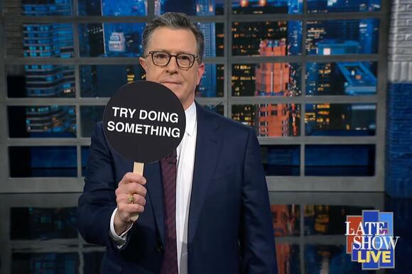 Stephen Colbert’s brutal three-word message to Dems who protested Trump ...