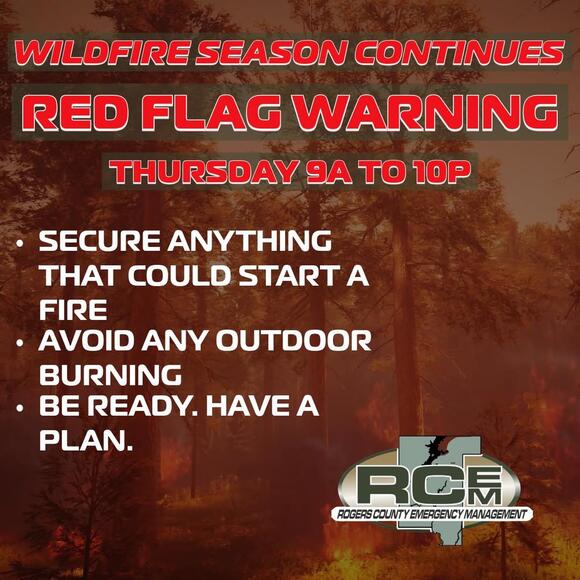 Red Flag Warning Issued for Rogers County - NewsBreak
