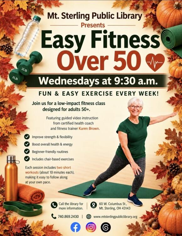 📅 Easy Fitness Over 50 class – Oct 28 at library - NewsBreak