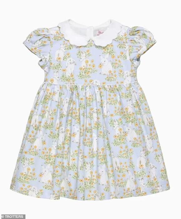 open lace back dress Princess Charlotte Heirloom Blue Smocked Dress 12M main image 0