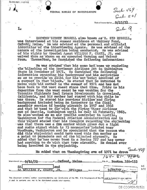 DB Cooper skyjacking suspect revealed after 55 years as alcoholic pilot ...