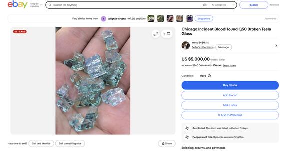 BloodHound Q50’s Alleged Tesla Glass Hits eBay, One Seller Wants $5,000 ...