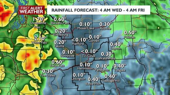 Multiple rain chances through early Friday, gusty Wednesday - Friday ...