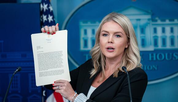 Karoline Leavitt Is Accused of Lying About Epstein Files Without Cross  Necklace On - NewsBreak