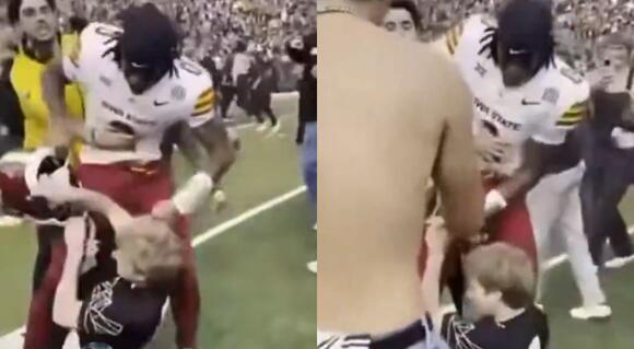 Iowa State Football Star Caught On Camera Fighting Colorado Buffaloes Fan Who Tried To Steal His Helmet On The Field After Game [VIDEO] - NewsBreak
