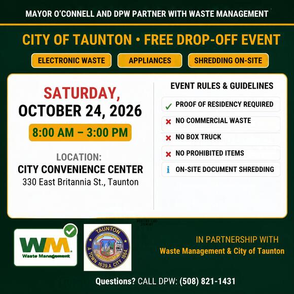 💰 Free Taunton e-waste & appliance drop-off on Oct 24 - NewsBreak