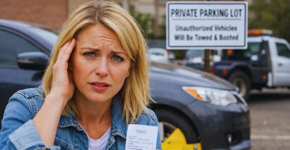 My car was booted in a private lot, but I had paid and it wasn't cheap ...