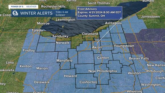 A Frost Advisory has been issued for many NEO communities