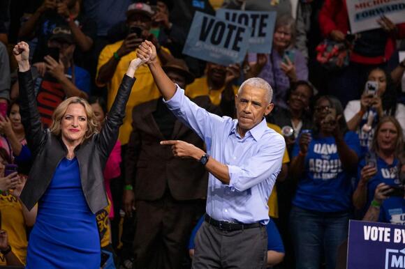 Obama Campaigns Alongside El-Sayed, Benson In Fiery Michigan Rally