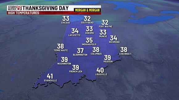 Cold Thanksgiving Day, tracking weekend system with snow accumulation ...