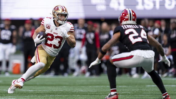 49ers lead at halftime despite offense struggling without Christian McCaffrey