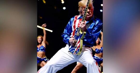 Donald Trump Posts Bizarre AI Video of Himself Rocking Out to Journey ...