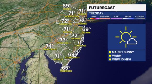 Clear weather for Tuesday with highs in the 70s - NewsBreak