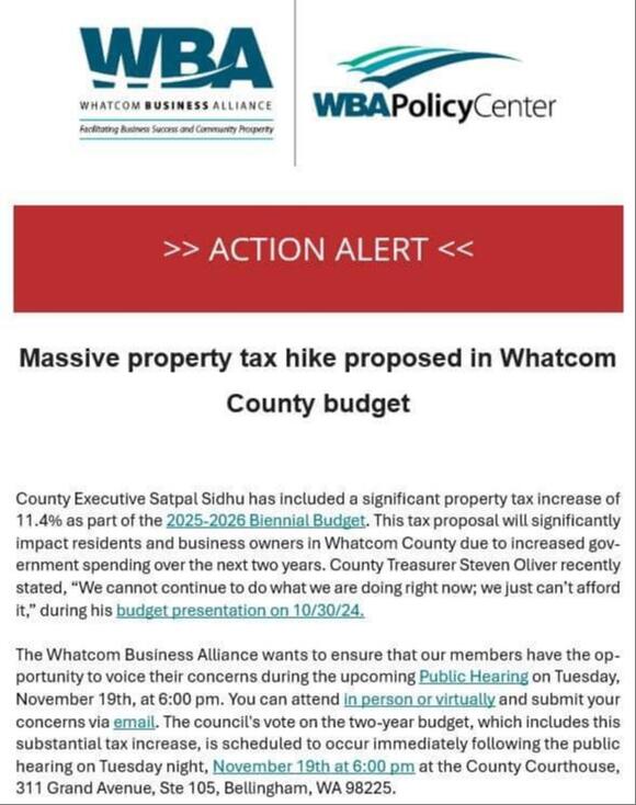 Whatcom County Executive Proposes 11.4% Property Tax Increase: Public ...