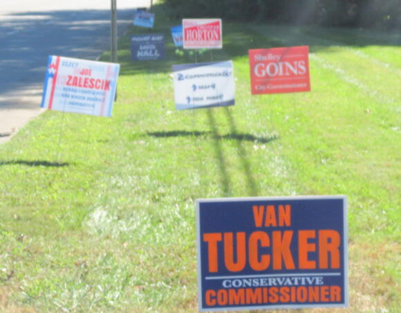 Theft of campaign signs marring election