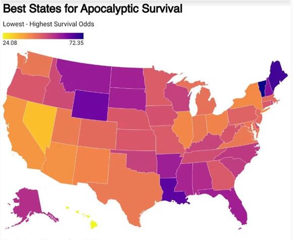 Apocalypse Map Claims To Show The Safest State In The Nation From ...