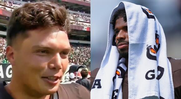 VIDEO: Dillon Gabriel Takes Direct Shot At Teammate Shedeur Sanders During  Live TV Interview At Browns-Eagles Preseason Game - NewsBreak