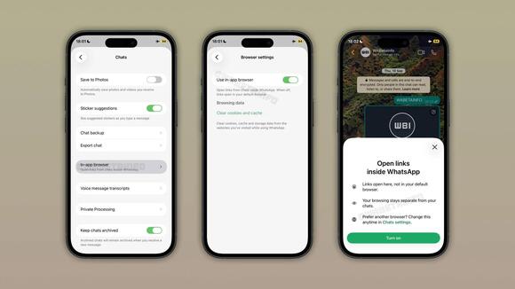 WhatsApp may soon let iPhone users open any link in an in-app browser ...