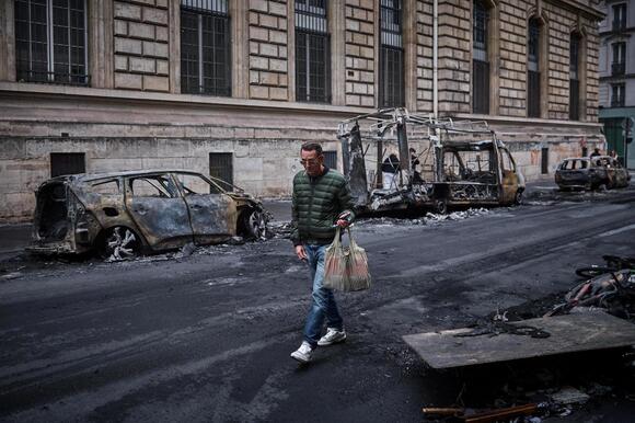 France vows to crack down after protests spiral out of control
