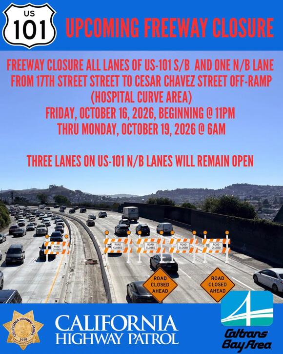 US-101 Southbound Closed in SF for Weekend Repaving - NewsBreak