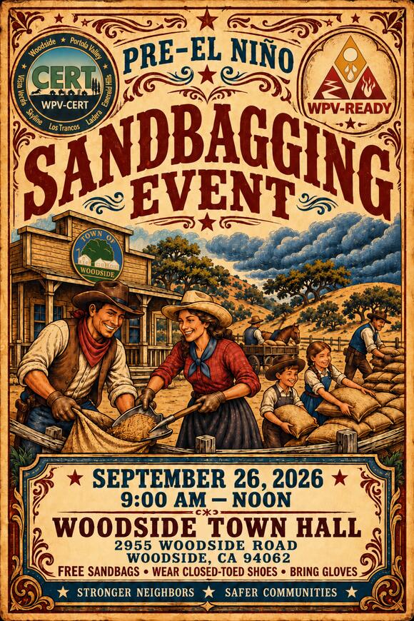 ⚠️ Pre-El Niño sandbagging event on Sept. 26 in Woodside - NewsBreak