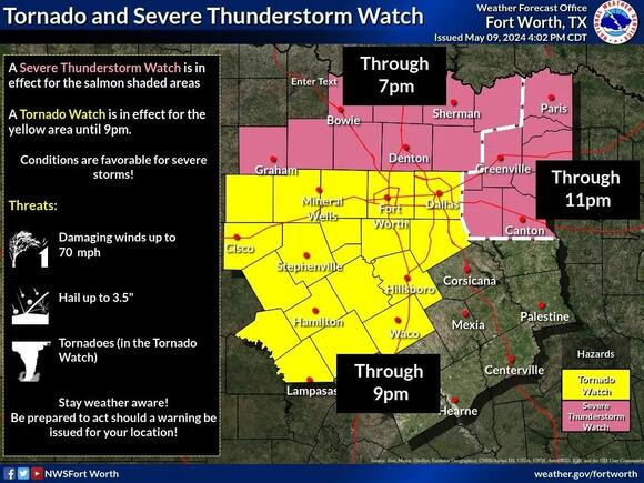 Tornado Watch issued for North Texas expires - NewsBreak