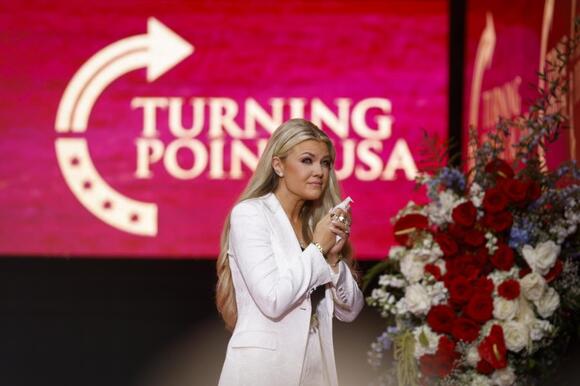 During memorial, Erika Kirk forgives man who fatally shot her husband -  NewsBreak