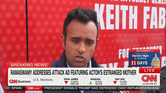 Vivek Ramaswamy Claims Controversial Ad With Opponent's Mom Was About ‘Lying’ -- Not ‘Sexual Abuse’