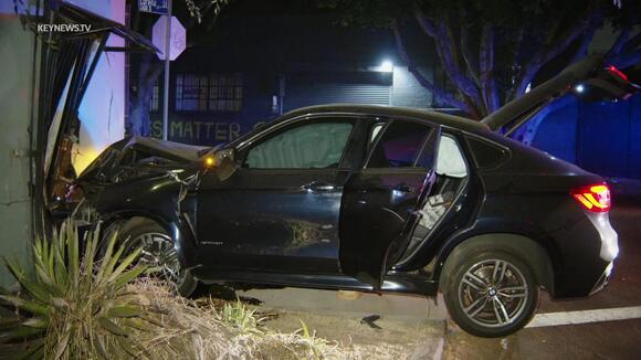 Stolen Vehicle Pursuit Ends in Crash Into Structure, Suspect Attempts ...