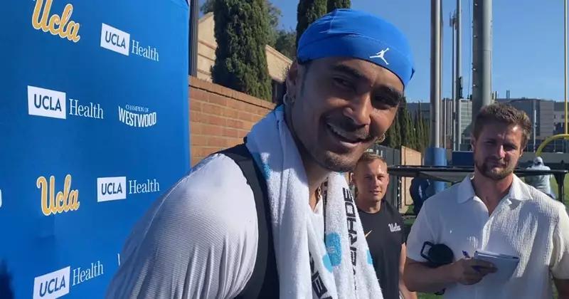 UCLA QB Nico Iamaleava speaks to media after Day 2 of camp