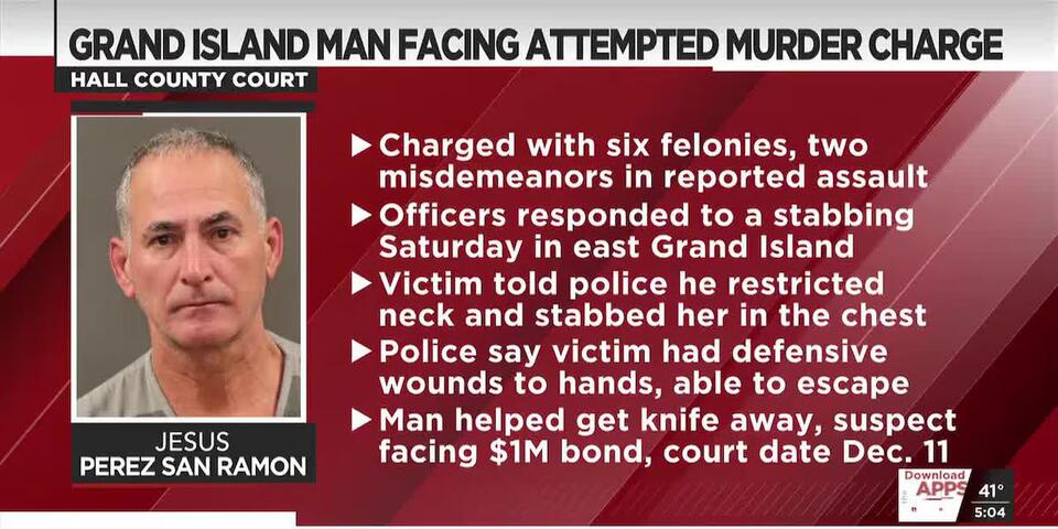 Grand Island man charged with attempted murder after stabbing - NewsBreak