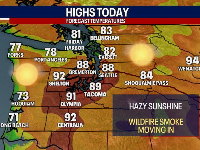 Seattle weather: Wildfire smoke moves into Western Washington
