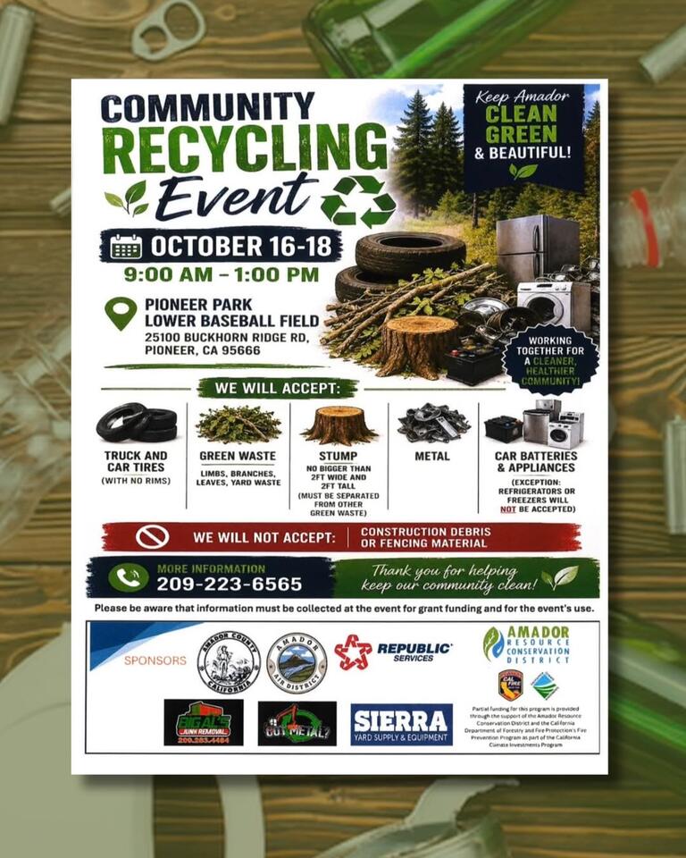 Community Recycling Event in Pioneer Oct. 16–18 - NewsBreak